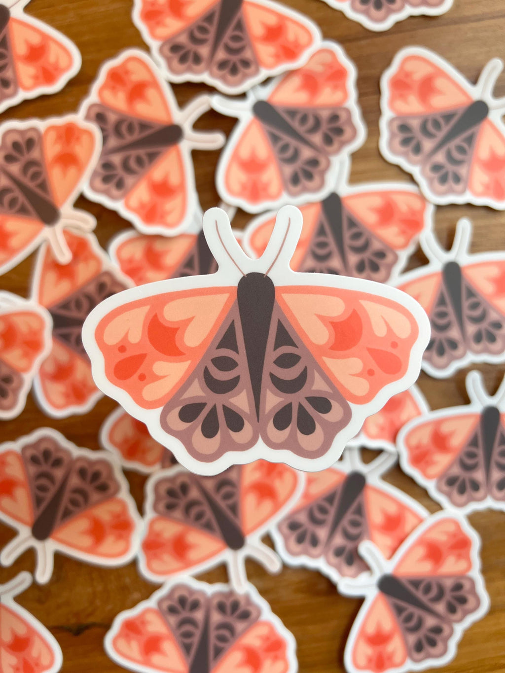 Pink Moth Sticker