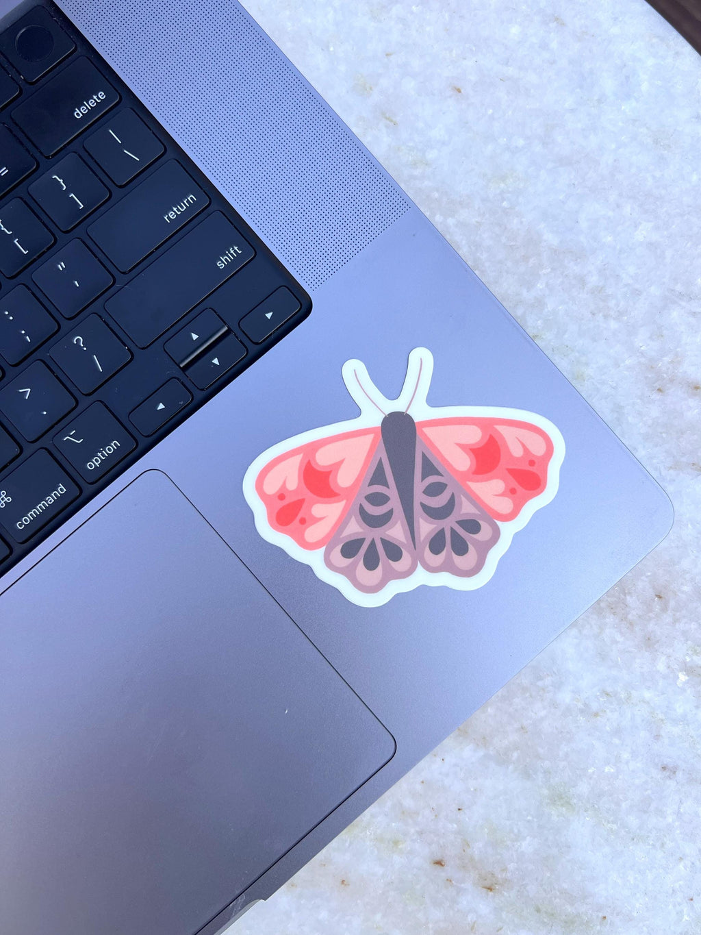 Pink Moth Sticker