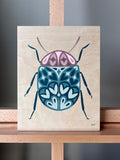 Beetle 02 Original Painting - Acrylic Gouache on Wood Panel