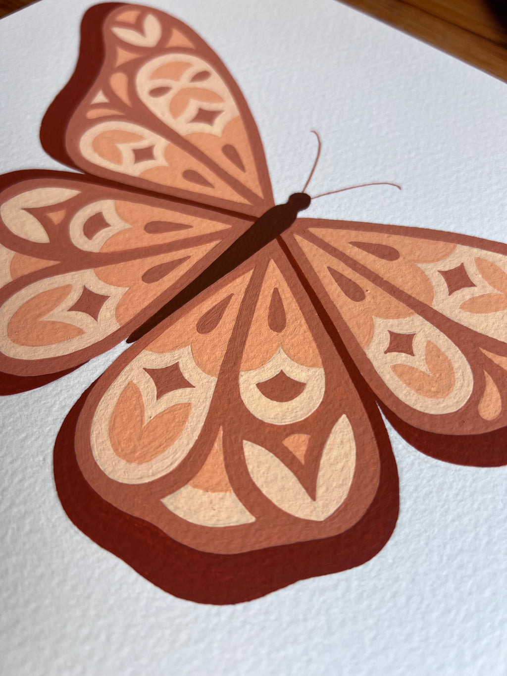 Butterly 01 Original Painting - Acrylic Gouache on Cold Press Watercolor Paper