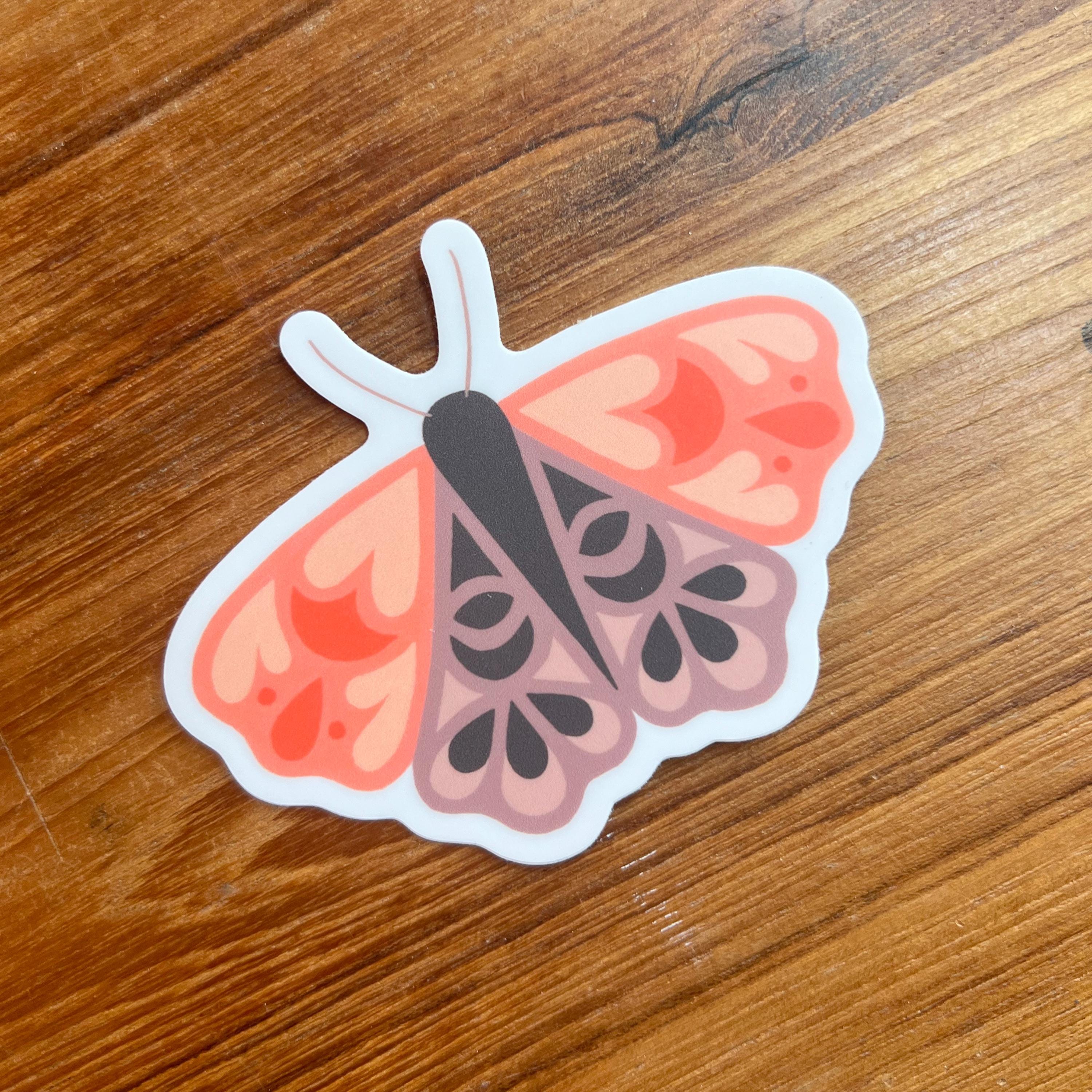 Pink Moth Sticker
